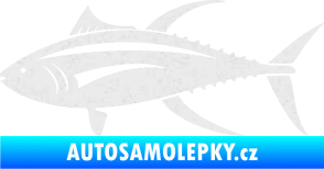 Samolepka Ryba 013 levá tuňák Ultra Metalic bílá
