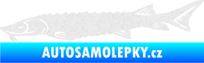 Samolepka Ryba 020 levá jeseter Ultra Metalic bílá