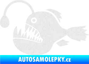 Samolepka Ryba 022 levá mořský ďas s lampičkou Ultra Metalic bílá