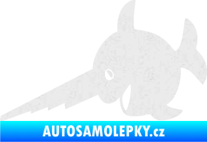 Samolepka Ryba 023 piloun levá Ultra Metalic bílá