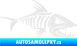 Samolepka Ryba kostra 003 pravá Ultra Metalic bílá