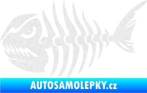 Samolepka Ryba kostra 004 levá Ultra Metalic bílá