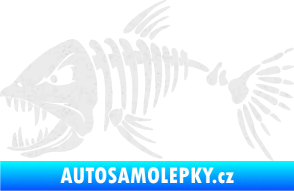 Samolepka Ryba kostra 005 levá Ultra Metalic bílá