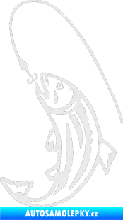 Samolepka Ryba s návnadou 003 levá Ultra Metalic bílá