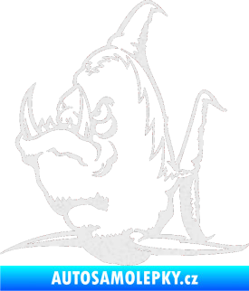 Samolepka Ryba zubatá levá piraňa Ultra Metalic bílá