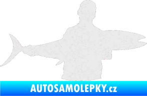 Samolepka Rybář 006 pravá Ultra Metalic bílá