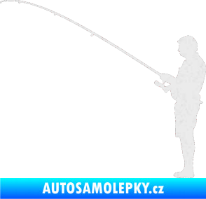 Samolepka Rybář 008 levá Ultra Metalic bílá