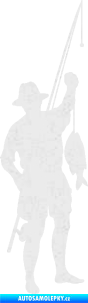 Samolepka Rybář 012 pravá Ultra Metalic bílá