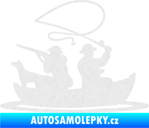 Samolepka Rybaření a lov 001 pravá Ultra Metalic bílá