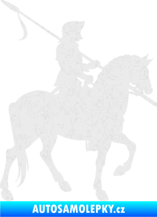 Samolepka Rytíř na koni pravá Ultra Metalic bílá