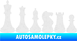 Samolepka Šachy 001 levá Ultra Metalic bílá