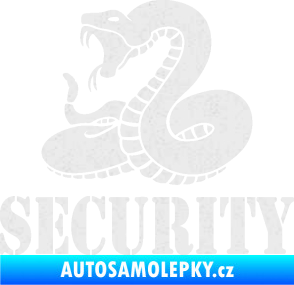 Samolepka Security hlídáno - levá had Ultra Metalic bílá