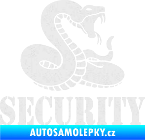 Samolepka Security hlídáno - pravá had Ultra Metalic bílá