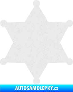 Samolepka Sheriff 002 hvězda Ultra Metalic bílá