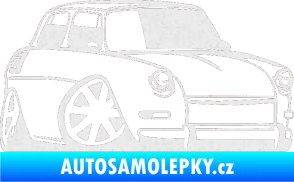 Samolepka Škoda 1000 karikatura pravá Ultra Metalic bílá