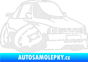 Samolepka Škoda 120 karikatura pravá Ultra Metalic bílá