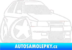 Samolepka Škoda Favorit karikatura pravá Ultra Metalic bílá