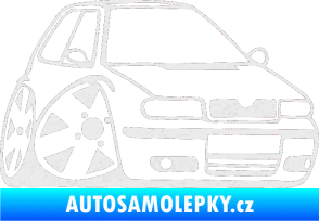 Samolepka Škoda Felicia karikatura pravá Ultra Metalic bílá