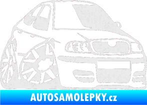 Samolepka Škoda Octavia karikatura pravá Ultra Metalic bílá