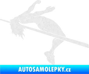 Samolepka Skok do výšky 001 levá atletika Ultra Metalic bílá