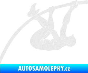 Samolepka Skok o tyči 001 pravá atletika Ultra Metalic bílá