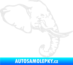 Samolepka Slon 030 pravá hlava Ultra Metalic bílá
