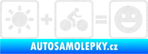Samolepka Slunce + kolo = veselý smajlík vyjížďka na kole Ultra Metalic bílá