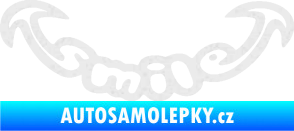 Samolepka Smile úsměv Ultra Metalic bílá