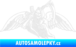 Samolepka Smrtka 016 levá s křídly a kosou Ultra Metalic bílá