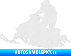 Samolepka Sněžný skútr 001 levá Ultra Metalic bílá