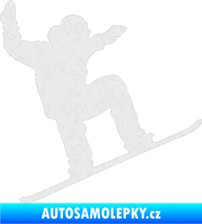 Samolepka Snowboard 003 pravá Ultra Metalic bílá