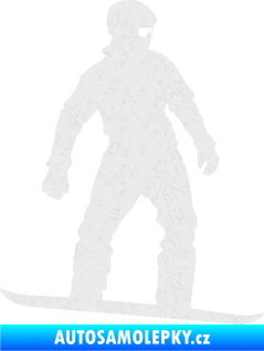 Samolepka Snowboard 024 pravá Ultra Metalic bílá