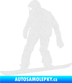 Samolepka Snowboard 027 levá Ultra Metalic bílá