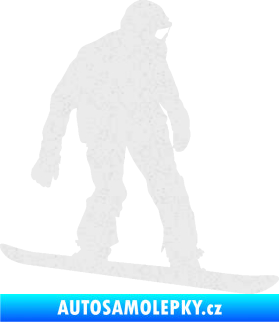 Samolepka Snowboard 027 pravá Ultra Metalic bílá