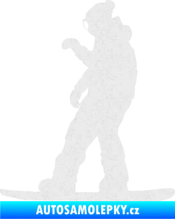 Samolepka Snowboard 028 levá Ultra Metalic bílá