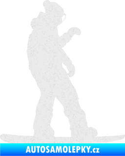 Samolepka Snowboard 028 pravá Ultra Metalic bílá