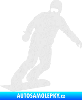 Samolepka Snowboard 029 levá Ultra Metalic bílá
