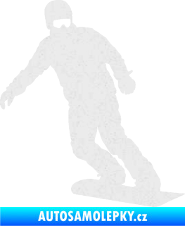 Samolepka Snowboard 029 pravá Ultra Metalic bílá