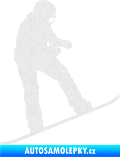 Samolepka Snowboard 030 pravá Ultra Metalic bílá