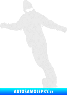 Samolepka Snowboard 031 pravá Ultra Metalic bílá