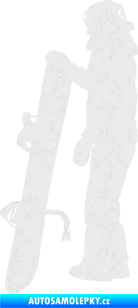 Samolepka Snowboard 032 levá Ultra Metalic bílá