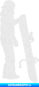 Samolepka Snowboard 032 pravá Ultra Metalic bílá