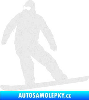 Samolepka Snowboard 034 levá Ultra Metalic bílá