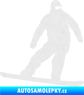 Samolepka Snowboard 034 pravá Ultra Metalic bílá