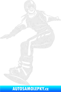 Samolepka Snowboard 035 pravá Ultra Metalic bílá