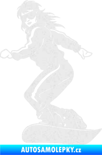 Samolepka Snowboard 036 levá Ultra Metalic bílá