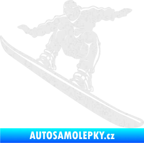 Samolepka Snowboard 038 levá Ultra Metalic bílá