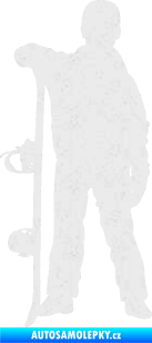 Samolepka Snowboard 039 levá Ultra Metalic bílá