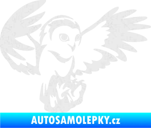 Samolepka Sova 006 pravá Ultra Metalic bílá