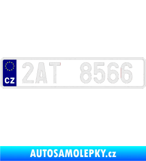 Samolepka SPZ s EU reflexní (odrazkový) podklad Ultra Metalic bílá